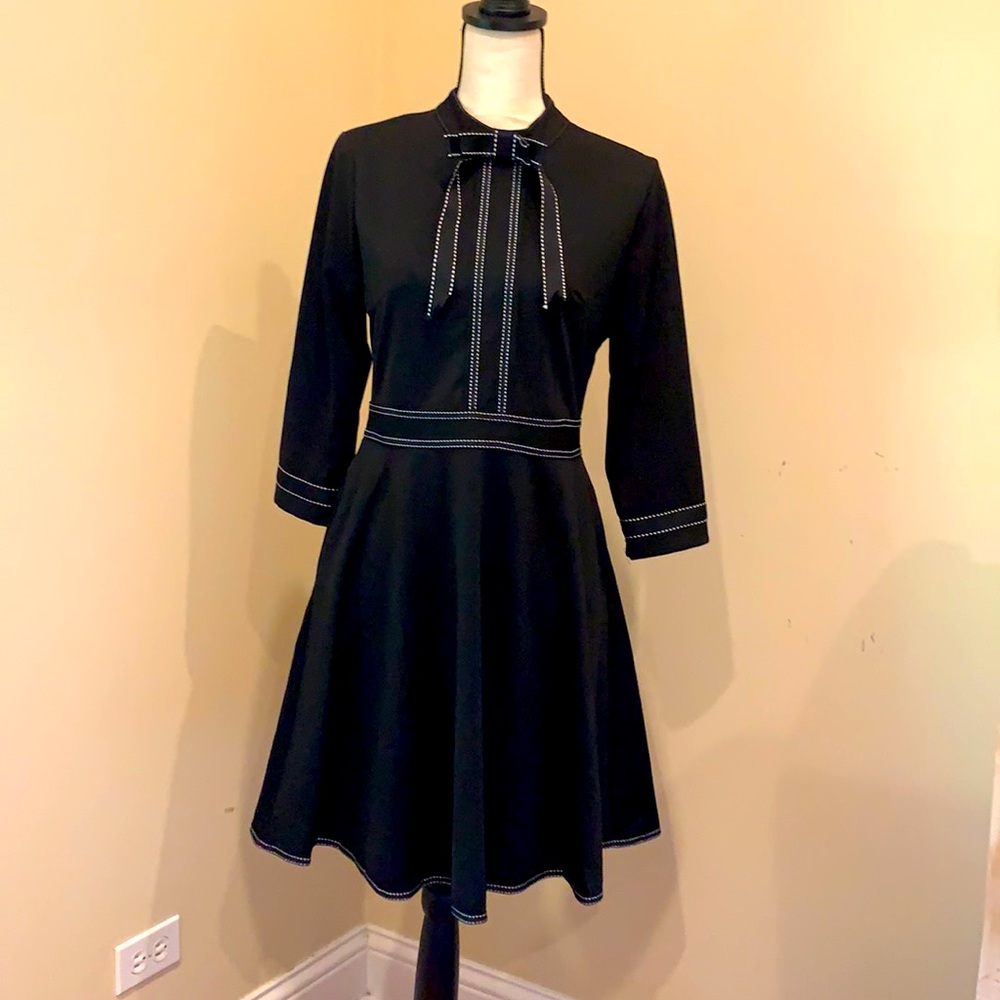 COPY - Black tie dress, with white stitching